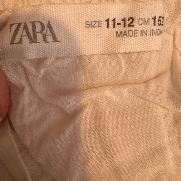 Zara White Sundress Blue Embroidery vacation cotton dress size 11-12 years - Picture 6 of 6